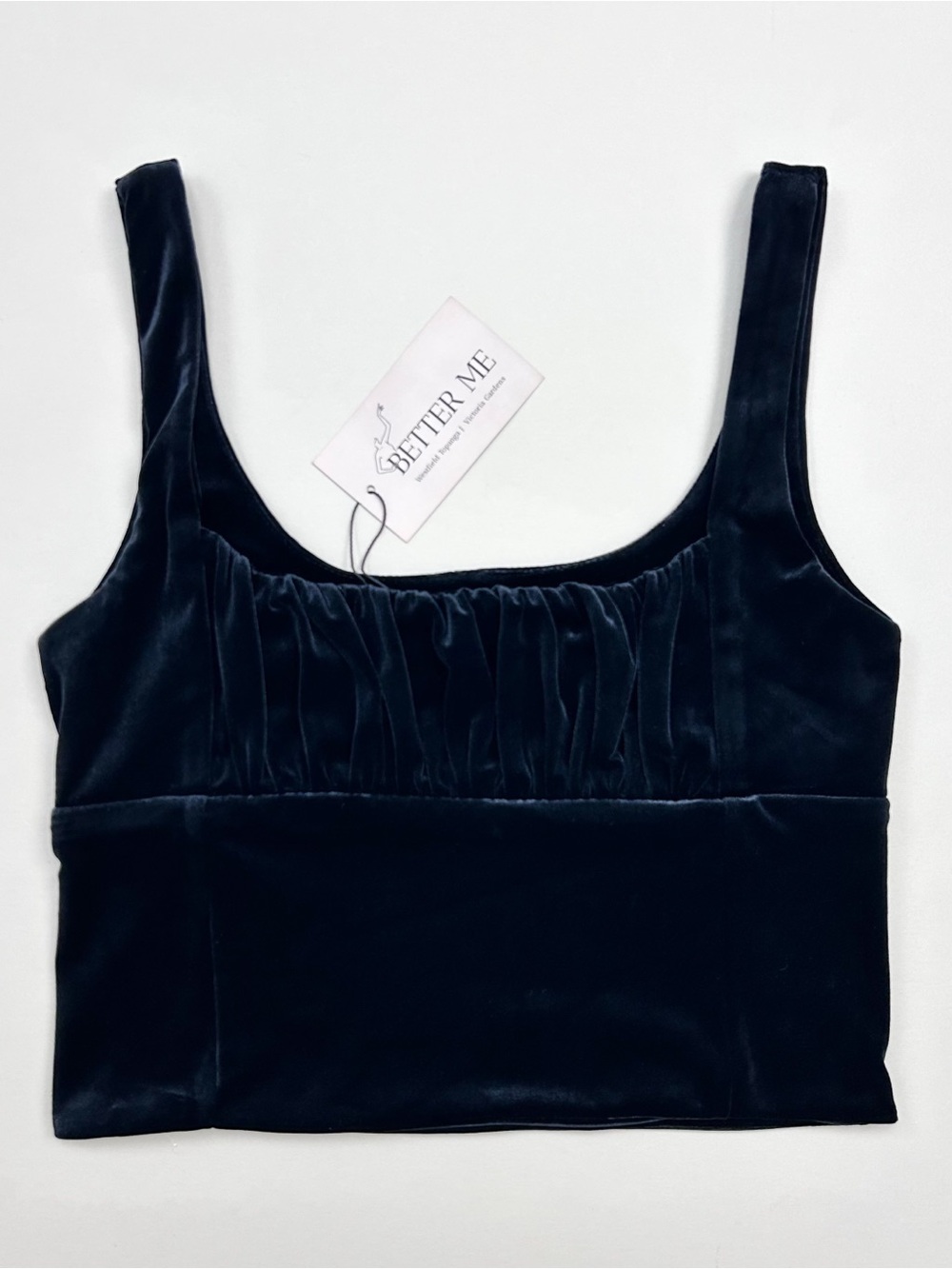 O. Vianca MEDIUM Black Whimsigoth Velvet Romantic Sexy Bralette Corset Top NWT
